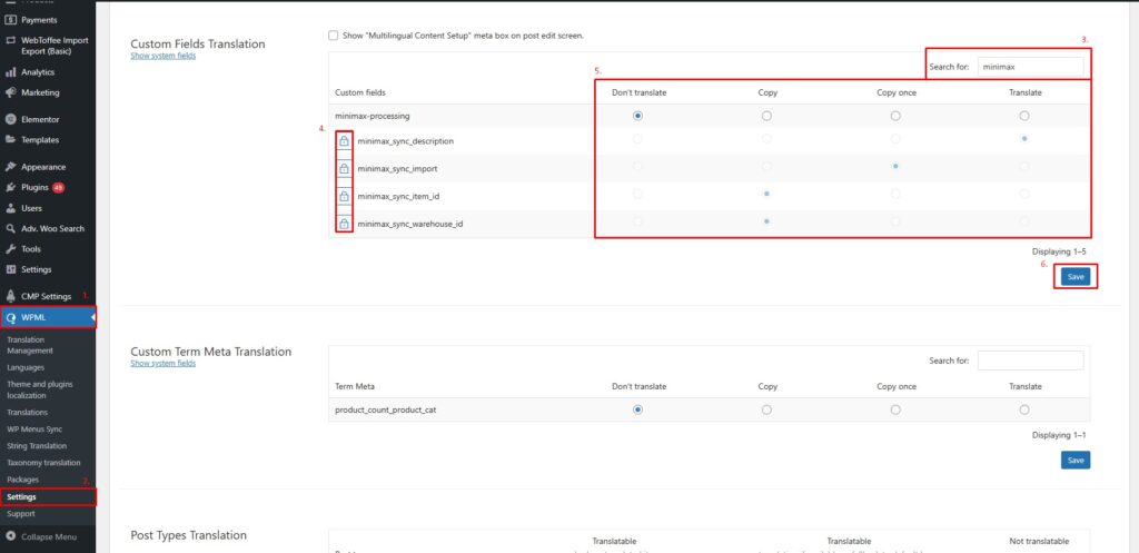 Minimax Integrio WPML konfiguracija